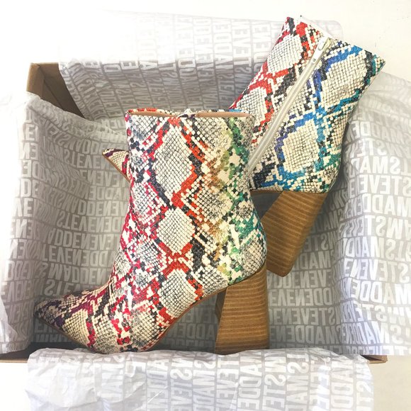 Steve Madden Shoes - Steve Madden Snake Print Block Heel Bootie Size 8